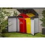 Keter Elite Store 4.6 x 2.7 Foot Resin Outdoor Storage Shed with Easy Lift Hinges, Perfect for Trash Cans, Yard Tools, and Pool Toys, ft, Grey & Black