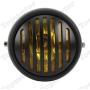 TASWK 6 1/2'' Motorcycle Headlight Grill Head Lamp Cafe Racer Bobber Chopper (Amber Lens)