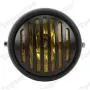 TASWK 6 1/2'' Motorcycle Headlight Grill Head Lamp Cafe Racer Bobber Chopper (Amber Lens)