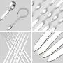 IQCWOOD Skewers, Barbecue Skewers, 14 Pieces Metal Skewers for Grilling, Stainless Steel 16.7'' Extra Long Shish Kabob Sticks 13.8'' Short Reusable Grilling Skewers Wide Flat BBQ Skewers IQCWOOD Skewers, Barbecue Skewers, 14 Pieces Metal Skewers for Grilling, Stainless Steel 16.7'' Extra Long Shish Kabob Sticks 13.8'' Short Reusable Grilling Skewers Wide Flat BBQ Skewers