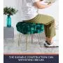 Ornavo Home Mirage Modern Contemporary Square Woven Upholstered Velvet Ottoman with Gold Metal Legs - Emerald Green Ornavo Home Mirage Modern Contemporary Square Woven Upholstered Velvet Ottoman with Gold Metal Legs - Emerald Green