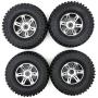 LAFEINA 4PCS 100mm 1.9 Inch Rubber Tires with Metal Beadlock Wheel Rim for 1:10 RC Crawler Axial SCX10 Tamiya CC01 D90 D110 RC Car Parts