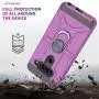 YmhxcY Phone Case Compatible with LG V40/V40 ThinQ Case with HD Screen Protector,360 Degree Rotating Ring Kickstand Holder Dual Layers of Shockproof Phone Case for LG V40-ZS Purple