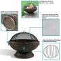 Sunnydaze Outdoor Fire Pit Bowl - 30 Inch Large Round Wood Burning Patio & Backyard Firepit for Outside with Spark Screen, Fireplace Poker, and Metal Grate