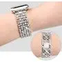 Goton Band Compatible with Apple Watch Band 40mm 38mm , Women Beads Link Crystal Bling Stainless Metal Replacement Strap for iWatch Band Series SE 6 5 4 3 2 1 (Silver, 40mm 38mm)