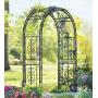 Montebello Decorative Iron Garden Arbor with 7-Inch Ground Stakes, 53 W x 23 D x 84 H Burnished Bronze Finish