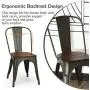 COSTWAY 18 Inch Dining Chair Set of 4, Industrial Vintage Stackable Metal Chairs, Counter Bar Chairs with High Backrest, Wood Seat, for Home, Kitchen and Cafe Bar Use COSTWAY 18 Inch Dining Chair Set of 4, Industrial Vintage Stackable Metal Chairs, Counter Bar Chairs with High Backrest, Wood Seat, for Home, Kitchen and Cafe Bar Use
