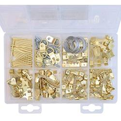 Assorted Picture Hanging Kit | 220 Piece Assortment with Wire, Picture Hangers, Hooks, Nails and Hardware for Frames