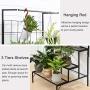 Metal 3-Tier Hanging Plant Stand Planter Shelves Flower Pot Organizer Rack Multiple Flower Pot Display Holder Shelf Indoor Outdoor Heavy Duty Planter Shelving Unit with Grid Panel