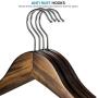 High-Grade Wooden Suit Hangers 20 Pack with Non Slip Pants Bar - Smooth Finish Solid Wood Coat Hanger with 360° Swivel Hook and Precisely Cut Notches for Camisole, Jacket, Pant, Dress Clothes Hangers