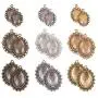 PH PandaHall 2 Sizes 3 Color Flat Oval Trays (45 Pcs) with Glass Cabochon Dome Tiles Clear Cameo (45 Pcs), Total 90 Pieces (45 Sets) for Crafting DIY Jewelry Making