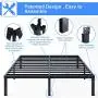 14”Queen Heavy Duty Metal Bed Frame,Premium Strengthen Bed Mattress Foundation,Noise Free&Anti-Slip Sturdy Steel Bed Platform, No Box Spring Needed,3800 lbs Limited and Max Body Weight up to 1200 lbs