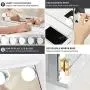 FENCHILIN Large Vanity Mirror with Lights and Blutooth Speaker, Hollywood Lighted Makeup Mirror with 15 Dimmable LED Bulbs for Dressing Room & Bedroom, Tabletop or Wall-Mounted, Slim Metal Frame White