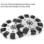 Fafeicy 2Pcs 3in Omnidirectional Wheel for Self-Stabilizing Hand Truck, 10pcs Driven Roller Industrial Robot Parts (Metal Wheel + Neoprene Roller)