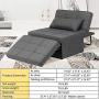 Diophros Folding Ottoman Sleeper Bed, 4 in 1 Multi-Function Adjustable Ottoman Sofa Bed Bench Guest Sofa Chair Convertible Sofa for Living Room (Dark Grey)