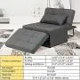 Diophros Folding Ottoman Sleeper Bed, 4 in 1 Multi-Function Adjustable Ottoman Sofa Bed Bench Guest Sofa Chair Convertible Sofa for Living Room (Dark Grey)