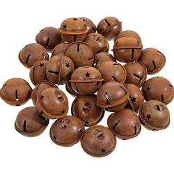 Sumind 30 Pieces Rustic Metal Bells Primitive Look Christmas Bells with Star Cutouts for Holiday Embellishing or Everyday Crafting