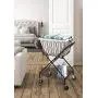 Artesa Verona Collapsible Metal Laundry Cart with Removable Basket & Canvas Bag, 20.5& L x 16.2& W x 13& H, Antique Black