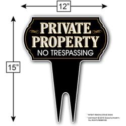 Signs Authority Metal Yard Sign - Private Property No Trespassing Sign - Durable Heavy Duty Dibond Aluminum - Protect Your Home, Safety and Privacy Warning Sign 15 X12