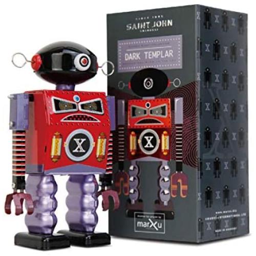 Sinihan Vintage Robot Toy, Tin Wind Up Toys, 80s Retro Collectible Robots, Metal Windup Walking Toys, Robotic Party Favors for Kids, Dark Templar Sinihan Vintage Robot Toy, Tin Wind Up Toys, 80s Retro Collectible Robots, Metal Windup Walking Toys, Robotic Party Favors for Kids, Dark Templar