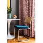 Edloe Finch SET OF 2 Rattan Back - Velvet Cushion, Blue,