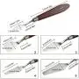 5 Pcs Palette Knives Set with 10 Pcs Painting Brushes, FineGood Stainless Steel Spatula Oil Paint Metal Knife Wood Handle and Nylon Hair Brushes for Artists Beginners