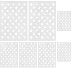 Gejoy 7 Pieces Star Stencil Template 50 Stars American Flag Template for Painting and DIY Making American Flags, 10.5 by 14.82 inch, 7 by 10 inch, 5 by 7 inch