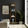 Crosley Furniture Aimee Narrow Etagere Bookcase - Gold and Glass