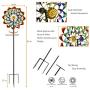 3D Kinetic Wind Spinners with Stable Stake Metal Garden Spinner with Reflective Painting Unique Lawn Ornament Wind Mill for Outdoor Yard Lawn Garden Decorations