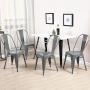Metal Chair Dining Chairs Set of 4 Dining Room Kitchen Chair Patio Chair Tolix Restaurant Chairs 18 Inches Seat Height Trattoria Bar Chair Metal Stackable Chairs Indoor Outdoor Chairs
