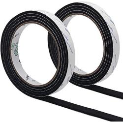 GINOYA BBQ Smoker Gasket, 9.8 Feet High Heat Grill Seal with Adhesive 1/2 Inch Wide 1/8 Inch Thick (Black)