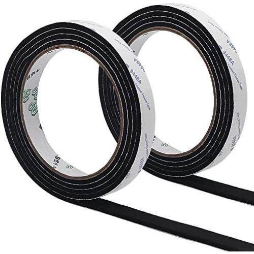 GINOYA BBQ Smoker Gasket, 9.8 Feet High Heat Grill Seal with Adhesive 1/2 Inch Wide 1/8 Inch Thick (Black)