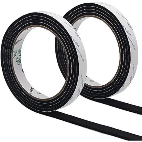 GINOYA BBQ Smoker Gasket, 9.8 Feet High Heat Grill Seal with Adhesive 1/2 Inch Wide 1/8 Inch Thick (Black)