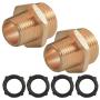 Xiny Tool 3/4'' GHT Male x 1/2'' NPT Male Connector, Brass Garden Hose Fitting, Adapter, Industrial Metal Brass Garden Hose to Pipe Fittings Connect, 2 Pack