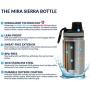 MIRA 12 oz Stainless Steel Kids Water Bottle - Metal Thermos Flask Keeps Cold for 24 Hours, Hot for 12 Hours - Double Wall Vacuum Insulated - Leak Proof BPA-Free Lid - Denim