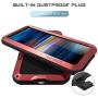 Sony Xperia 10 Case,Bpowe Armor Tank Aluminum Metal Gorilla Glass Shockproof Military Heavy Duty Sturdy Protector Cover Hard Case for Sony Xperia 10 (Red, Xperia 10)