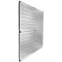 Pegboard Rack Wall Control Garage Storage Galvanized Steel Horizontal Pegboard Pack - Two 32-Inch x 16-Inch Shiny Metallic Metal Peg Board Tool Organization Panels