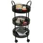 Mind Reader 3 Tier Metal All Purpose Utility Cart with Wheels, Black