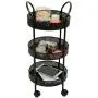 Mind Reader 3 Tier Metal All Purpose Utility Cart with Wheels, Black