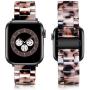 Caunedy Compatible with Apple Watch Bands 38mm/40mm for Women/Man, Light and Waterproof Fashion Replacement Resin Band with Stainless Steel Buckle for iWatch Series 6/5/4/3/2/1/SE (Black Grey, 38/40mm)