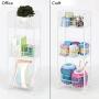 mDesign 3 Tier Vertical Standing Bathroom Shelving Unit, Decorative Metal Storage Organizer Tower Rack Center with 3 Basket Bins to Hold and Organize Bath Towels, Hand Soap, Toiletries - White