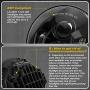 LX-LIGHT 7 Round Black Cree LED Headlight High Low Beam Compatible with Jeep Wrangler JK TJ LJ CJ Hummber H1 H2 (Pair)