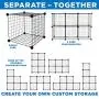 Work-It! Wire Storage Cubes, 6-Cube Metal Grid Organizer | Modular Wire Shelving Units, Stackable Bookcase, DIY Closet Cabinet Organizer for Home, Office, Kids Room | 14'' W x 14'' H, Black Work-It! Wire Storage Cubes, 6-Cube Metal Grid Organizer | Modular Wire Shelving Units, Stackable Bookcase, DIY Closet Cabinet Organizer for Home, Office, Kids Room | 14'' W x 14'' H, Black