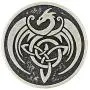 Bezelry 8 Pieces Celtic Dragon Metal Shank Buttons. 25mm (1 inch) (Antique Silver)