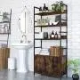 Homfa Industrial Bookcase with 2 Cabinets, 3-Tier Free Standing Open Shelf Display Storage Rack Shelves, 31L x 11.8W x 70.8H Inches Wood Look Accent Metal Frame Furniture for Home Office Homfa Industrial Bookcase with 2 Cabinets, 3-Tier Free Standing Open Shelf Display Storage Rack Shelves, 31L x 11.8W x 70.8H Inches Wood Look Accent Metal Frame Furniture for Home Office