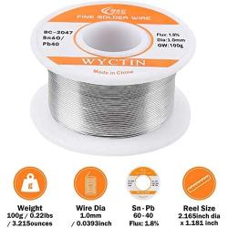 WYCTIN 2047 1.0mm 100g 60/40 Active Solder Wire with Resin Core for DIY Soldering Work