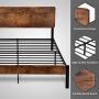 Allewie Queen Size Platform Bed Frame with Wood headboard and Metal slats, Rustic Country Style Mattress Foundation, Box Spring Optional, Strong Metal Slats Support, Easy Assembly