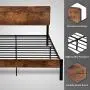 Allewie Queen Size Platform Bed Frame with Wood headboard and Metal slats, Rustic Country Style Mattress Foundation, Box Spring Optional, Strong Metal Slats Support, Easy Assembly Allewie Queen Size Platform Bed Frame with Wood headboard and Metal slats, Rustic Country Style Mattress Foundation, Box Spring Optional, Strong Metal Slats Support, Easy Assembly