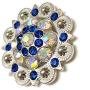 Berry Conchos with Screws Metal Flower Rhinestone Conchos 12 Pieces