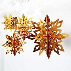 Winter Wonderland Snowflakes Party Decorations 3D Card Hanging Paper Centerpieces for/Birthday/Christmastree/New Year/Baby Shower/Wedding Party /Shopwindow Supplies (Mirror Gold)